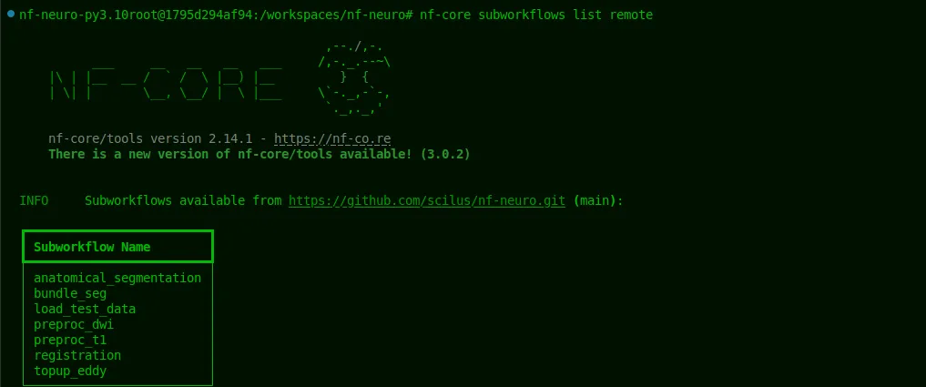 nf-core subworkflows list remote