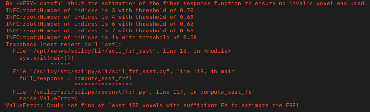 screenshot of the FRF module crash